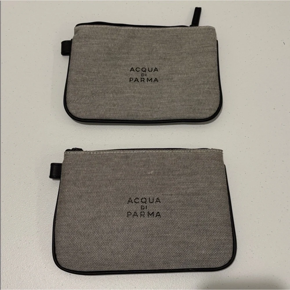 Acqua Di Parma Black and Gray Toiletry Bag with Minimalist top zipper SET OF TWO - Picture 1 of 13